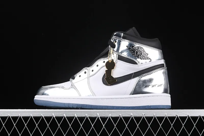 All categories Air Jordan Jordan series basketball shoes Air Jordan 1 High #ZG version Air Jordan 1 Pass The Torch AJ1 Joe 1 Leonard liquid electroplating silver AQ7476-016